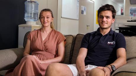 Young couple in interview