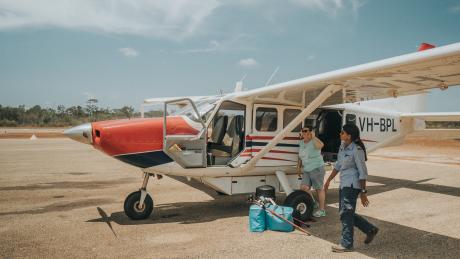 Pilot Jacophin Singh walking to aircraft