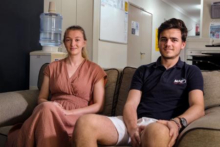 Young couple in interview