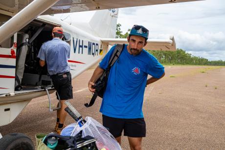 Teacher getting ready to walk to homeland 