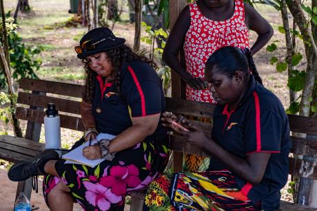 ALAP workers with client