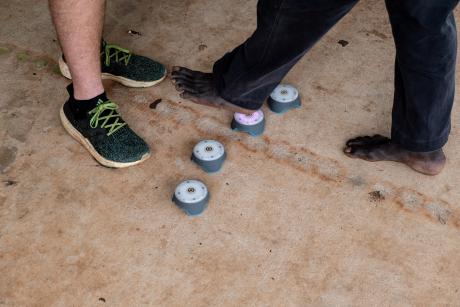 Physiotherapist and patient coordination exercise