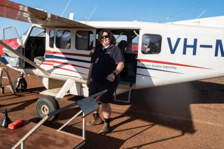 Staff loading aircraft