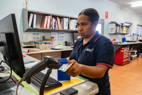 Engineer working at computer