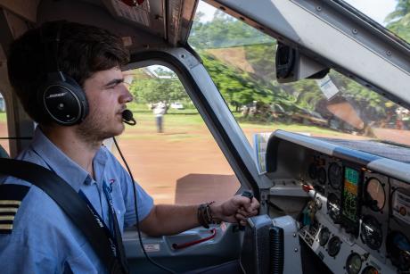 Pilot landing aircraft